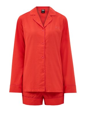 Пижамный комплект с логотипом и нашивкой на шортах KARL LAGERFELD. Цвет: красный