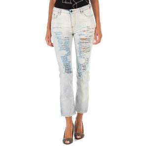 Длинные джинсовые брюки с прямым низом 10DB50255 женщина MET