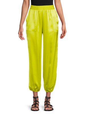 Однотонные шелковые брюки Nsf, цвет Chartreuse Yellow NSF