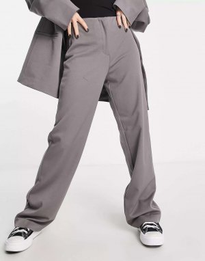 Серые брюки палаццо ONLY. Цвет: серый