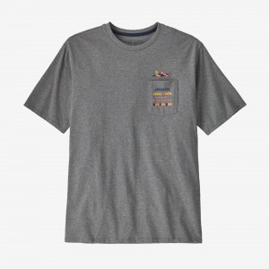 Мужская футболка с карманом и ответственностью Spirited Seasons , цвет Gravel Heather Patagonia