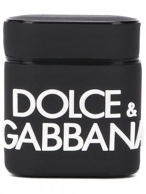 Футляр для AirPods с логотипом Dolce & Gabbana. Цвет: черный