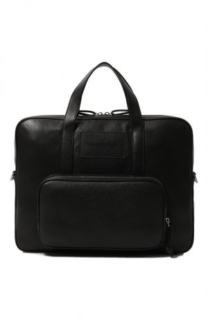 Кожаная сумка для ноутбука Emporio Armani. Цвет: чёрный