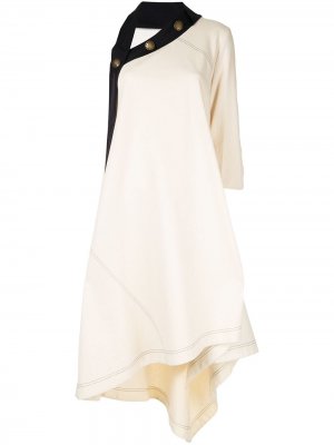 Парусиновое платье с принтом Monse. Цвет: белый