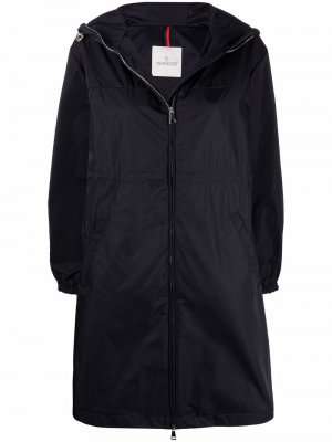 Hooded zip-up raincoat Moncler. Цвет: синий
