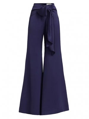 Атласные брюки с расклешенными завязками Noa , темно-синий Silvia Tcherassi