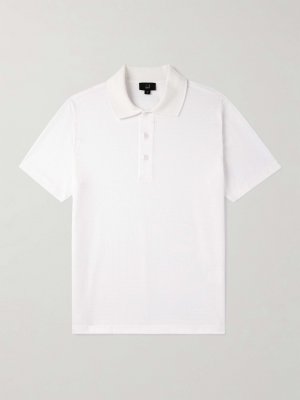 Рубашка-поло Rollagas Slim-Fit из фактурного хлопка DUNHILL, белый Dunhill