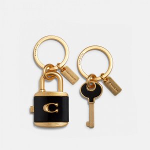 Брелок для ключей с замком и ключом Coach