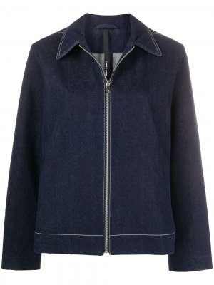 Джинсовая куртка на молнии Sara Lanzi. Цвет: синий