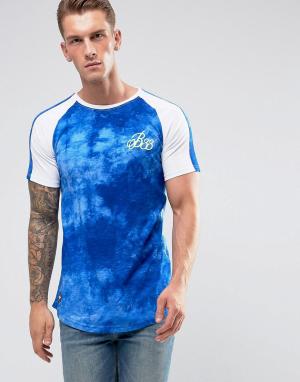 Синяя обтягивающая футболка с принтом тай-дай Bee Inspired. Цвет: синий