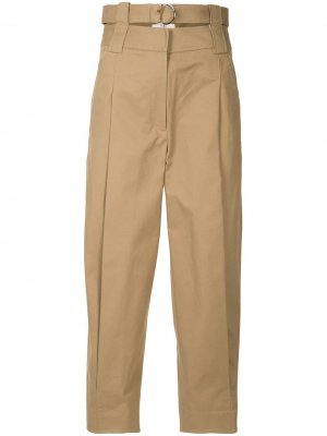 Укороченные брюки с завышенной талией Tibi. Цвет: коричневый