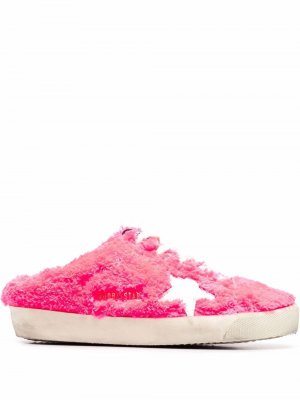 Shearling lace-up slippers Golden Goose. Цвет: розовый