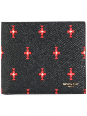 Складная визитница с крестами Givenchy. Цвет: чёрный