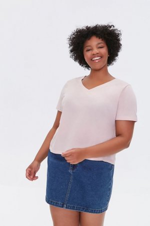 Базовая футболка больших размеров из органически выращенного хлопка , розовый Forever 21