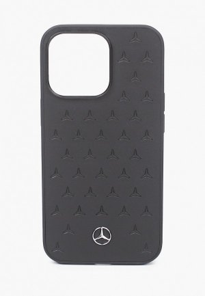 Чехол для iPhone Mercedes-Benz 13 Pro Genuine leather Stars Hard Black. Цвет: черный