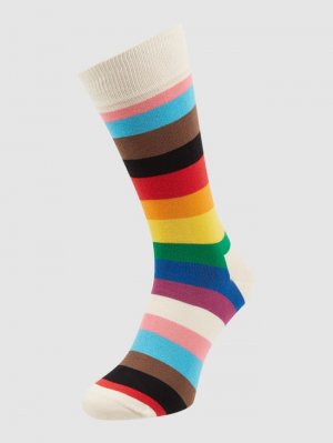 Носки с полосатым узором , молочный Happy Socks