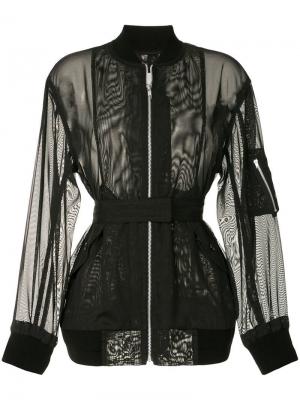 Куртка на молнии с прозрачными деталями Toga Pulla. Цвет: черный