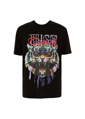 Черная мужская футболка с круглым вырезом Just Cavalli