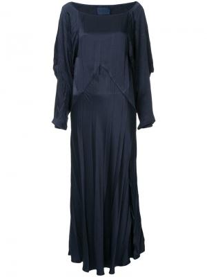 Длинное плиссированное платье Sharon Wauchob. Цвет: синий