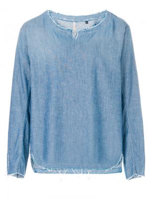 Джинсовая рубашка с необработанными краями Dnl. Цвет: синий