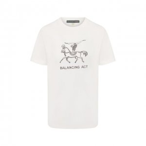 Хлопковая футболка Alexachung. Цвет: белый