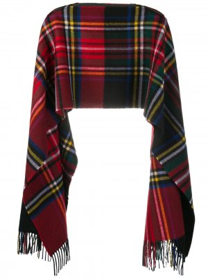 Клетчатый шарф-пончо Comme Des Garçons Shirt. Цвет: красный