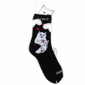 Носки с котом Лордом Нермалом Ripndip Socks, размер Универсальный, красный, розовый, черный, белый. Цвет: белый/черный/розовый/красный