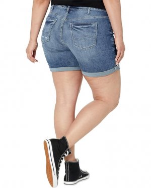 Шорты Plus Size Boyfriend Shorts W53608EAF242, индиго Silver Jeans Co.