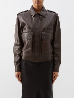 Кожаная куртка , коричневый Saint Laurent