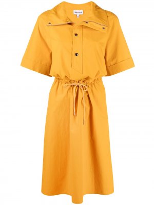 Платье миди с короткими рукавами Kenzo. Цвет: желтый