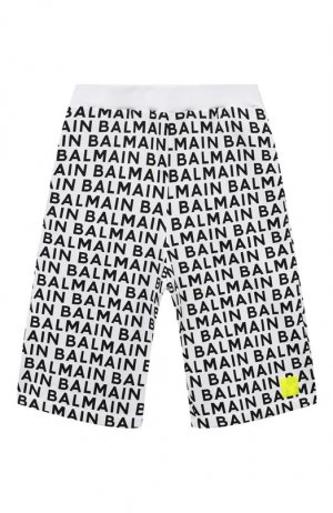 Хлопковые шорты Balmain. Цвет: чёрно-белый