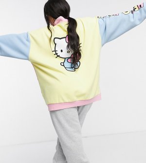 Свободный свитшот в стиле колор блок x Hello Kitty-Многоцветный New Girl Order Curve