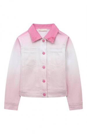 Джинсовая куртка Monnalisa. Цвет: розовый