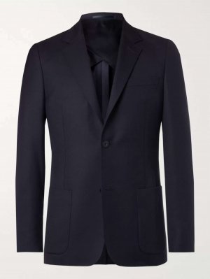 Пиджак из неструктурированной камвольной шерсти темно-синего цвета , нави Mr P.