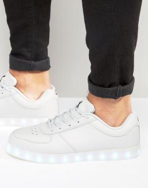 Низкие кроссовки с подсветками LED Wize & Ope. Цвет: серый