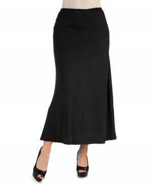 Женская макси-юбка больших размеров с эластичной резинкой на талии 24seven Comfort Apparel, черный