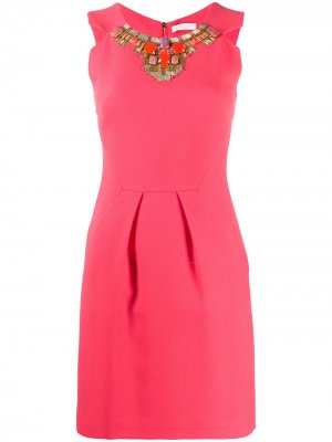 Платье мини с декорированным вырезом Matthew Williamson. Цвет: розовый