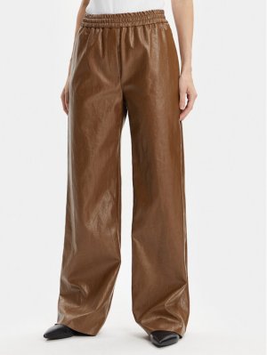 Широкие брюки из искусственной кожи, коричневый Weekend Max Mara