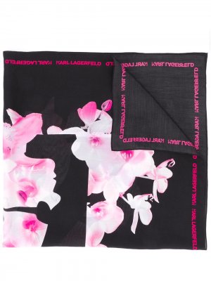 Платок K/Orchid Karl Lagerfeld. Цвет: черный