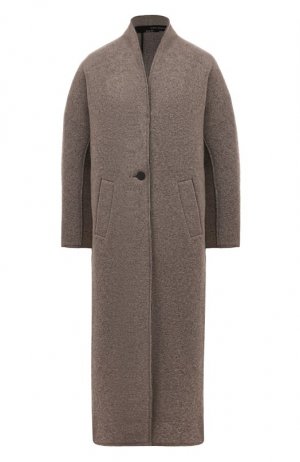 Шерстяное пальто Isabel Benenato. Цвет: серый
