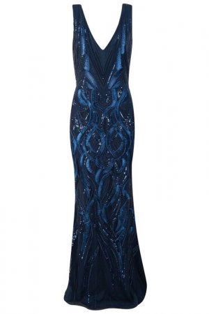Платье Marchesa Notte. Цвет: темно-синий