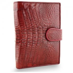 Бумажник , фактура под рептилию, красный Exotic Leather. Цвет: красный