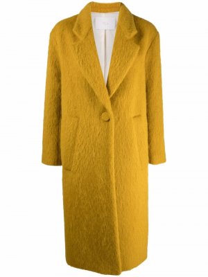 Фактурное однобортное пальто Tela. Цвет: желтый