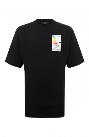 Хлопковая футболка Balenciaga. Цвет: чёрный
