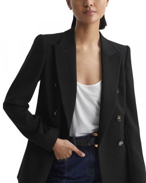 Двубортный пиджак из твила Lana REISS, цвет Black Reiss