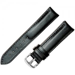 Ремешок 2008-01-1-1 M Classic Черный объемный кожаный ремень для наручных часов из натуральной кожи 20 мм матовый гладкий Ardi. Цвет: черный