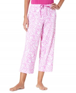 Женские пижамные брюки-капри с цветочным принтом , белый Hue