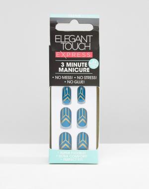 Накладные ногти для быстрого маникюра Teal Deco Elegant Touch. Цвет: синий