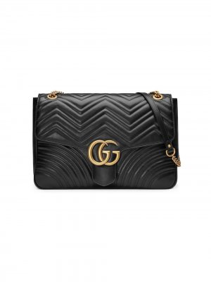 Большая сумка на плечо GG Marmont Gucci. Цвет: черный