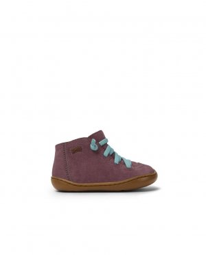 Туфли для девочки фиолетового цвета с контрастными шнурками , фиолетовый Camper